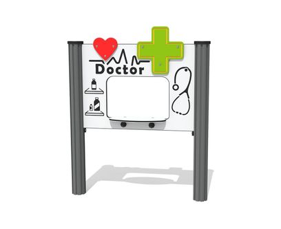 Panou interactiv Doctor pentru copii, +2 ani, 96x120 cm, metal si plastic HDPE, multicolor
