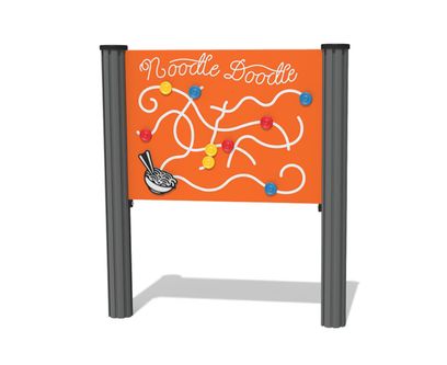 Panou interactiv Noodle pentru copii, +2 ani, 80x120 cm, metal si plastic HDPE, portocaliu