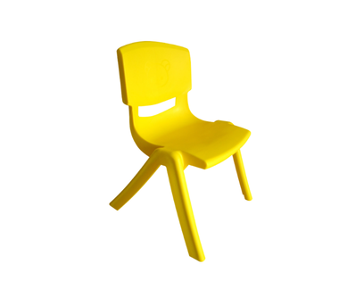 Scaun mare de gradinita de interior pentru copii, plastic, 43x40x76 cm, 3-10 ani, galben