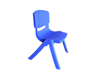 Scaun mare de gradinita de interior pentru copii, plastic, 43x40x76 cm, 3-10 ani, albastru