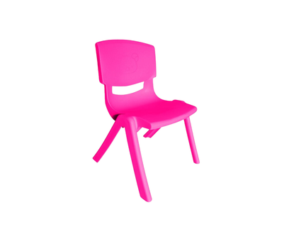 Scaun mare de gradinita de interior pentru copii, plastic, 43x40x76 cm, 3-10 ani, roz