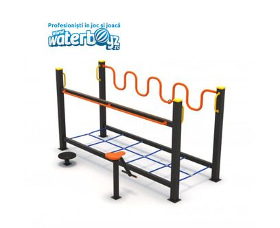 Sistem de catarare pentru copii de exterior Antrenament 4, 3-12 ani, 310x185x150 cm, metal si plastic LLDPE