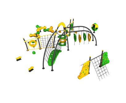 Sistem de cățărare pentru copii Green Lemon Energy, 3-12 ani, 1200x1100x315 cm