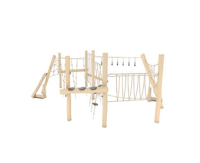 Sistem de catarare din lemn pentru copii Robinia Parc 1, 751x670x240 cm