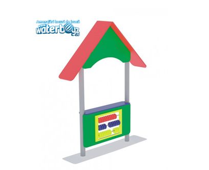 Panou educativ de exterior pentru copii Socotitoare, 0-5 ani, 150x30x190 cm, metal si plastic HDPE, multicolor
