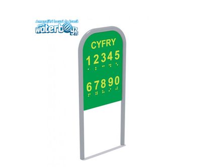Panou educativ Numere pentru nevazatori, 0-5 ani, 65x10x150 cm, metal si plastic HDPE, verde