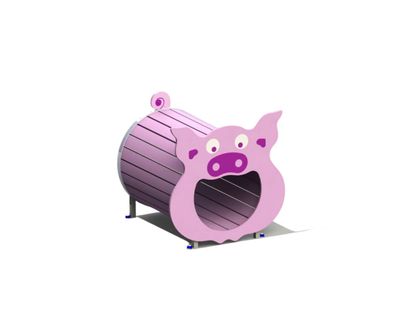 Tunel Piggy Toddler, 1-3 ani, 99x98x96 cm, lemn, roz