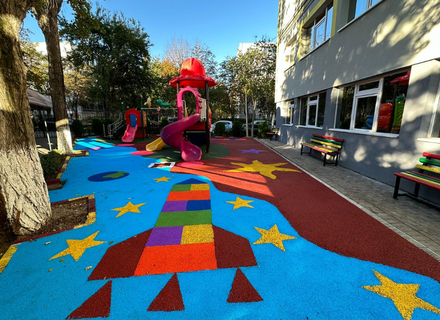 Discover the magic of poured-in-place rubber flooring at Cambridge School Constanta