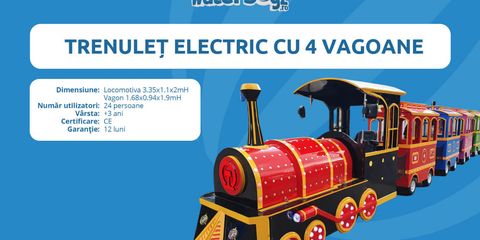 Trenulet electric cu 4 vagoane| Waterboyz Trenulet electric cu 4 vagoane| Waterboyz
