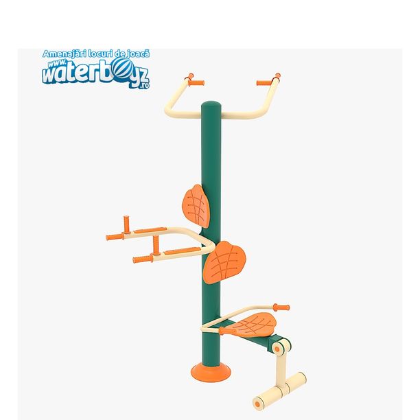 Aparat de fitness multifunctional Model 3 pentru exterior, 12+ ani, 165x140x210 cm, metal si plastic LLDPE