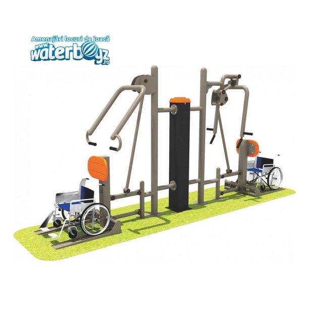 Aparat fitness pentru persoane cu dizabilitati Model 4, exterior, metal si plastic LLDPE