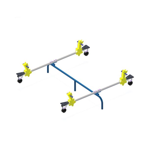 Balansoar cu 4 locuri pentru copii Libelula, 3-10 ani, 302x300x124.5 cm, metal si plastic HDPE