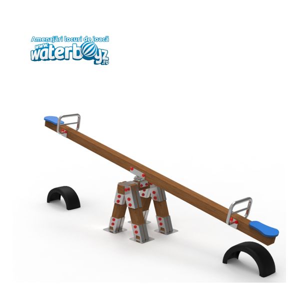Wooden Double Seesaw with 2 support legs model 3