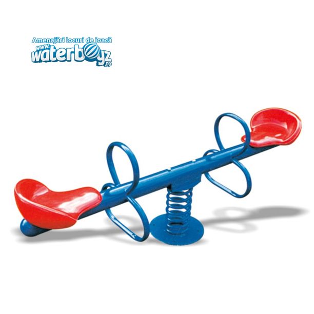 Balansoar dublu pe arc pentru copii Model 2, 3-10 ani, 200x60x70 cm, metal si plastic, multicolor