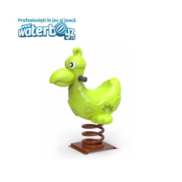 Balansoar pe arc pentru copii Funny Dodo, 1-4 ani, 85x75x80 cm, metal si plastic LLDPE, galben