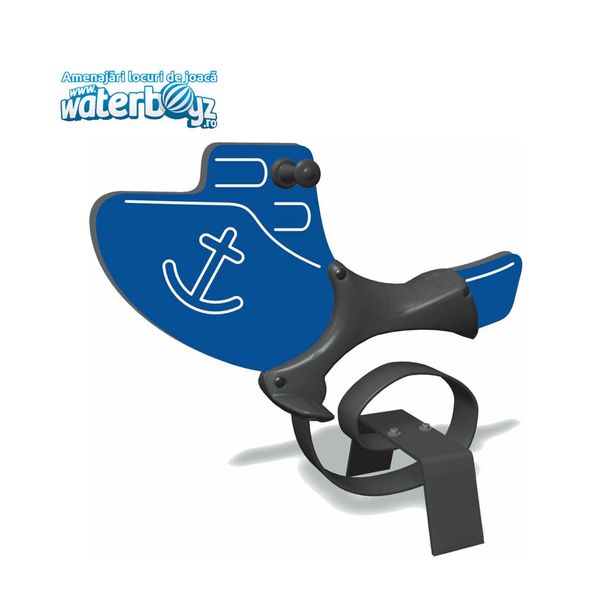 Balansoar pe arc pentru copii Modern Vapor, 1-4 ani, metal si plastic HDPE, albastru