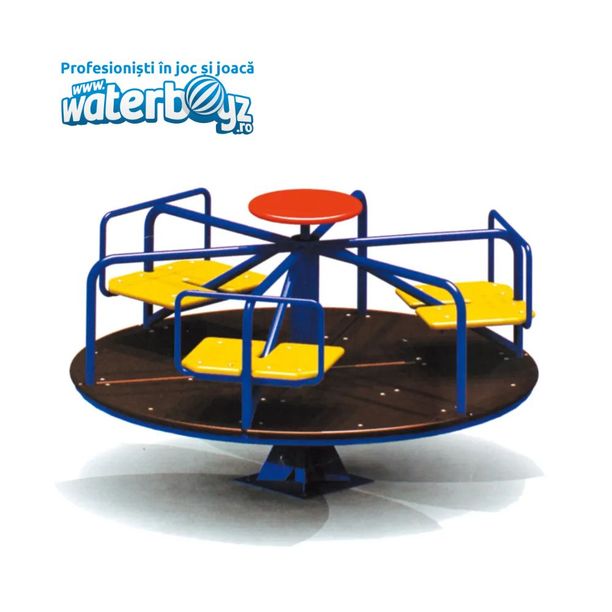 Carusel cu 3 scaune pentru copii, 3-10 ani, 120x70 cm, metal si plastic HDPE