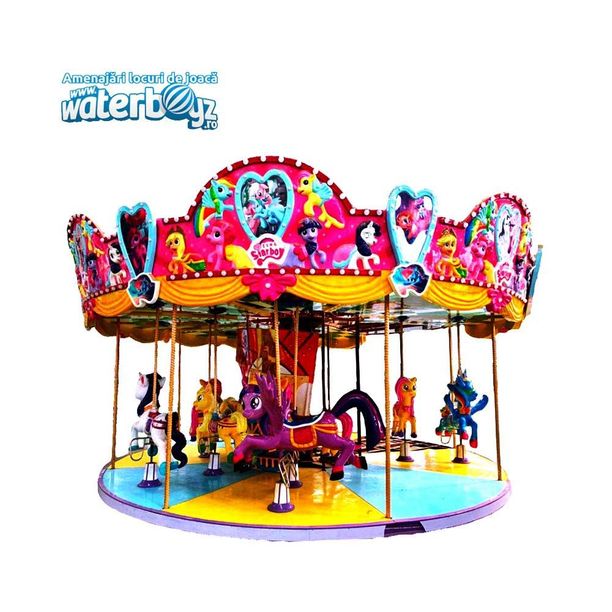 Carusel interactiv pentru copii Happy Pony, 400x400x400 cm, 3-12 ani