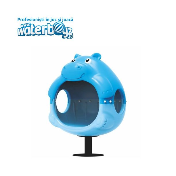 Carusel cuib pentru copii Hipopotam, 3-12 ani, 80x160 cm, metal si plastic LLDPE