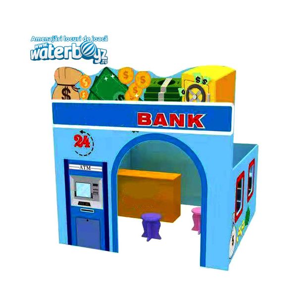 Casuta tematica pentru gradinita Banca, 120x120x120 cm, plastic HDPE, 2-8 ani