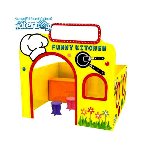 Casuta tematica pentru gradinita Bucatarie, 120x120x120 cm, plastic HDPE, 2-8 ani