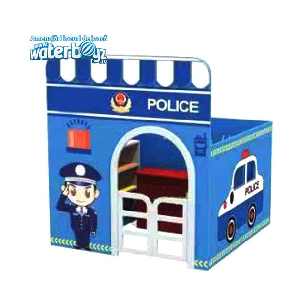 Casuta tematica pentru gradinita Politie, 120x120x120 cm, plastic HDPE, 2-8 ani