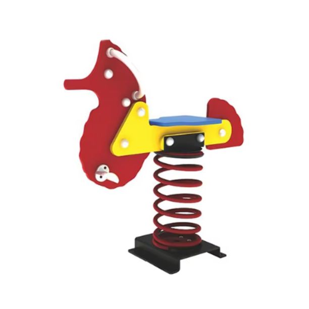 Balansoar pe arc pentru copii Calut de mare 2, 1-4 ani, 50x90x50 cm, metal si plastic, multicolor