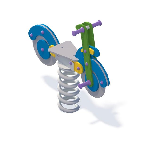 Balansoar pe arc pentru copii Scooter, 1-4 ani, 30x112x90 cm, metal si plastic HDPE, multicolor