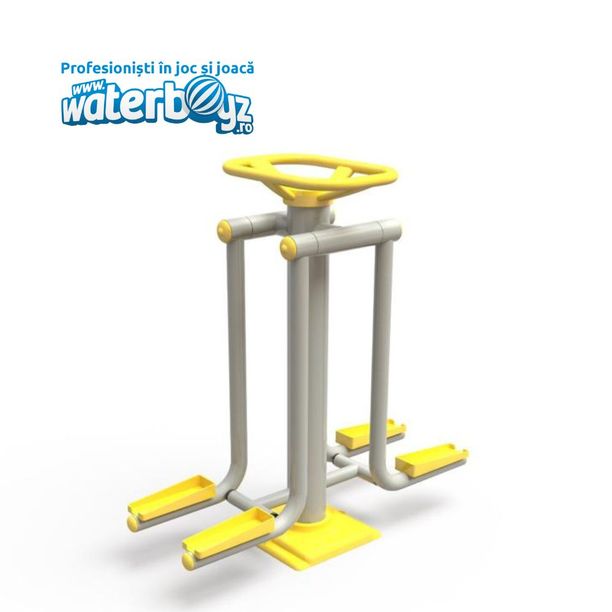 Aparat de fitness pentru abdomen lateral dublu Model 7 pentru exterior, 12+ ani, 44x137x133 cm, metal si plastic LLDPE