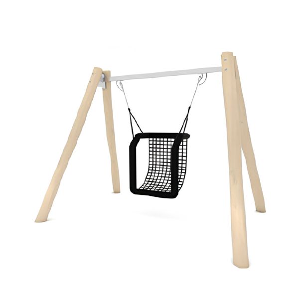 Leagan cu franghii pentru copii din lemn Robinia Parc 3, 3-12 ani, 349x250x298 cm