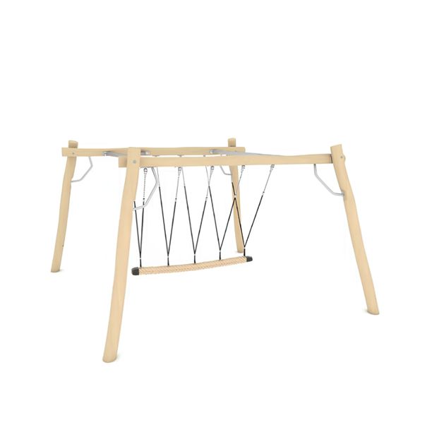 Leagan cu franghii pentru copii din lemn Robinia Parc 7, 3-12 ani, 520x175x271 cm