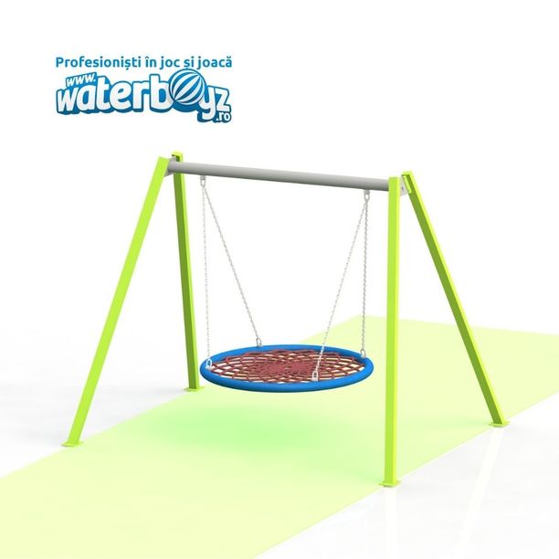 Leagan din metal tip cuib pentru copii, 1 loc, 3-12 ani, 296x178x182 cm