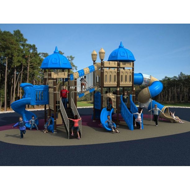 Complex de joaca pentru copii de metal Castle 2, exterior, 3-12 ani, 1040x550x540 cm