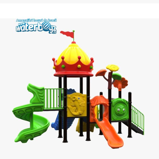 Complex de joaca pentru copii de metal Castle 6, exterior, 3-12 ani, 630x540x420 cm