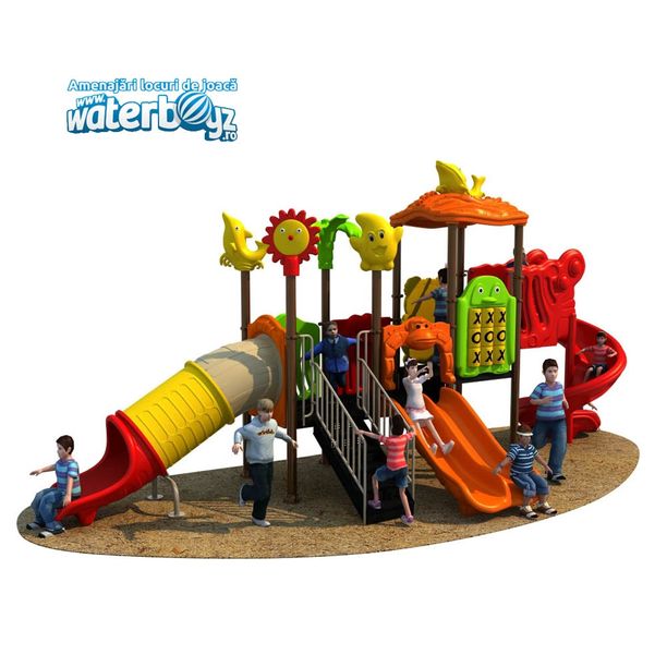 Complex de joaca pentru copii de metal Deep Sea 2, exterior, 3-12 ani, 800x340x400 cm