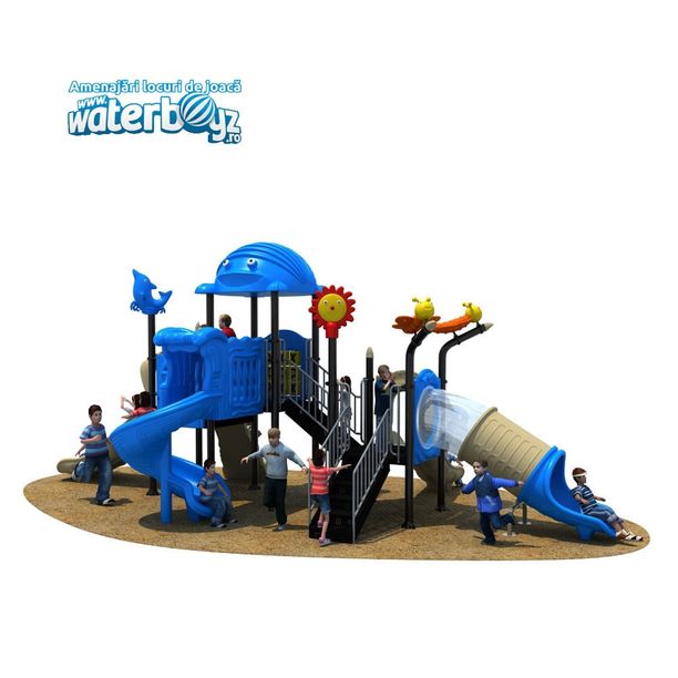 Complex de joaca pentru copii de metal Deep Sea 4, exterior, 3-12 ani, 920x490x395 cm