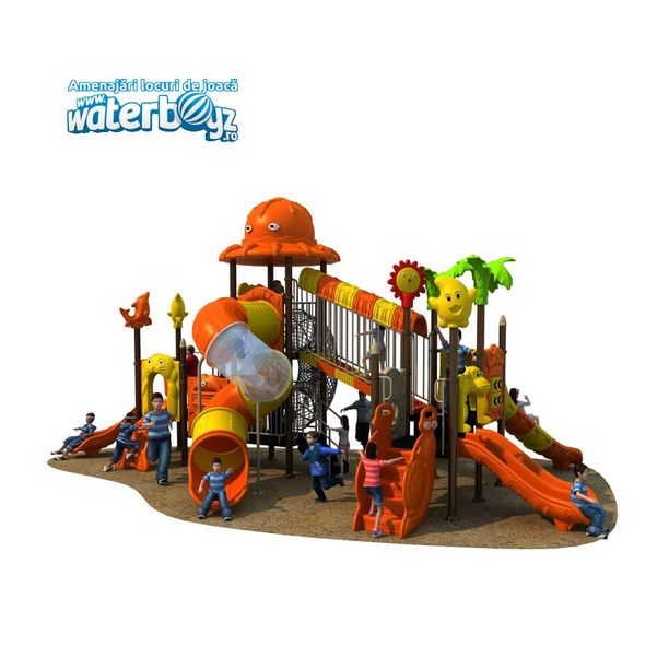 Complex de joaca pentru copii de metal Deep Sea 7, exterior, 3-12 ani, 990x585x520 cm