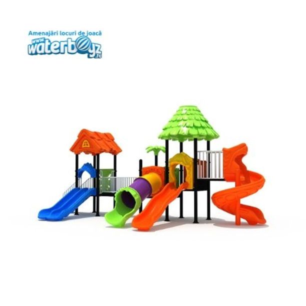 Complex de joaca pentru copii de metal Padurea Fermecata 30, exterior, 3-12 ani, 800x350x380 cm
