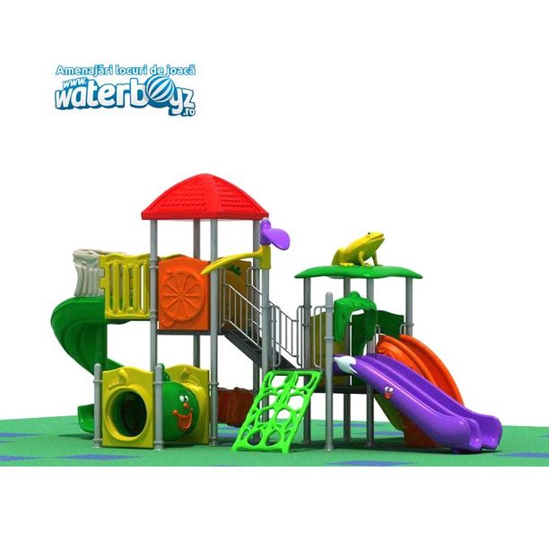 Complex de joaca pentru copii de metal Exotic 5, exterior, 3-12 ani, 780x530x490 cm