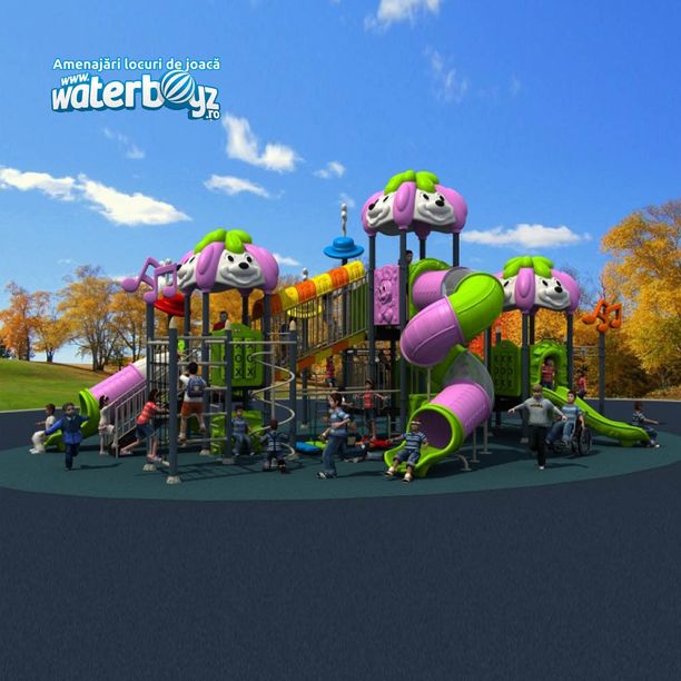 Complex de joaca pentru copii de metal Puppy Land 1, exterior, 3-12 ani, 1190x740x530 cm