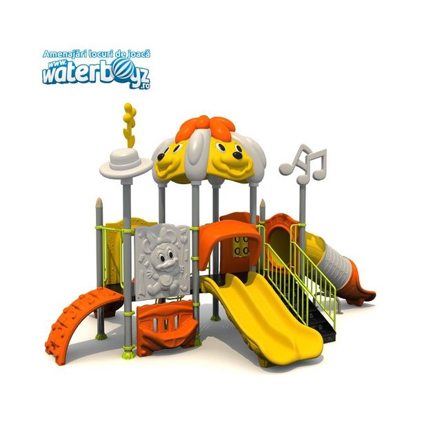 Complex de joaca pentru copii de metal Puppy Land 10, exterior, 3-12 ani, 690x460x380 cm