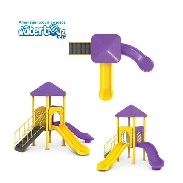 Complex de joaca pentru copii de metal Economy 31, exterior, 3-12 ani, 450x350x340 cm
