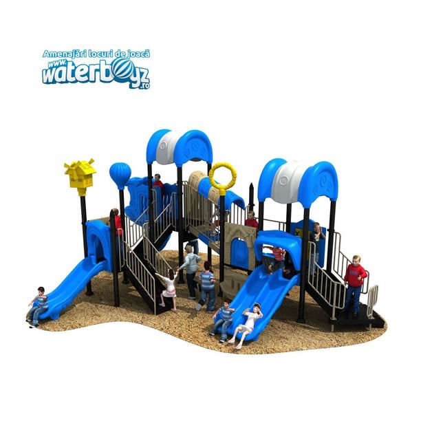 Complex de joaca pentru copii de metal Fun Land 1, exterior, 3-12 ani, 820x600x400 cm