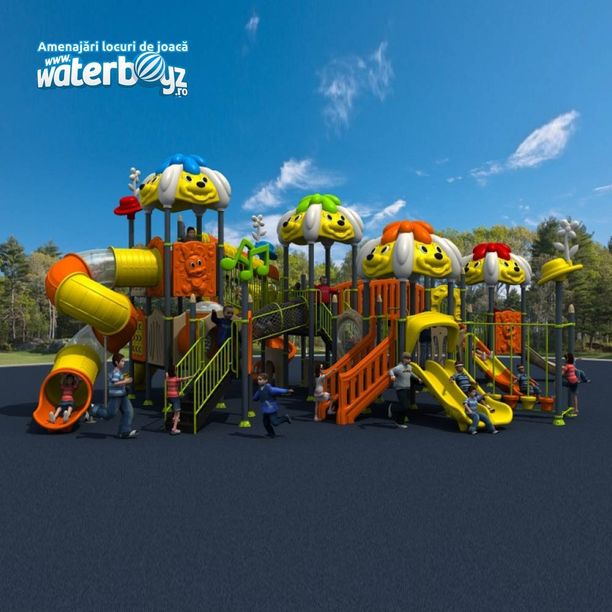Complex de joaca pentru copii de metal Puppy Land 4, exterior, 3-12 ani, 1140x980x530 cm
