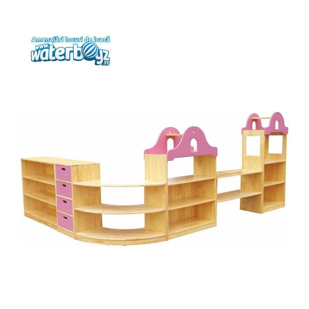 Mobilier pentru gradinita tip coltar, 120x120 cm, plastic HDPE
