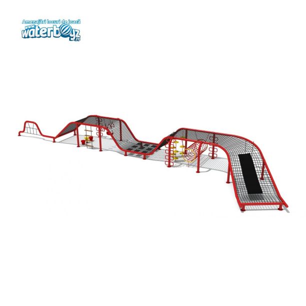 Sistem de catarare cu circuit pentru copii de exterior Model 5, 3-12 ani, 1900x640x180cm, metal