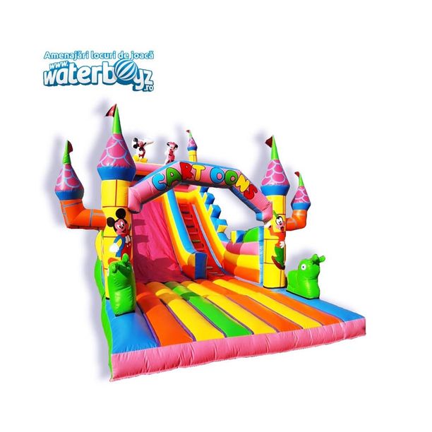 Tobogan gonflabil profesional Castelul Disney cu o panta