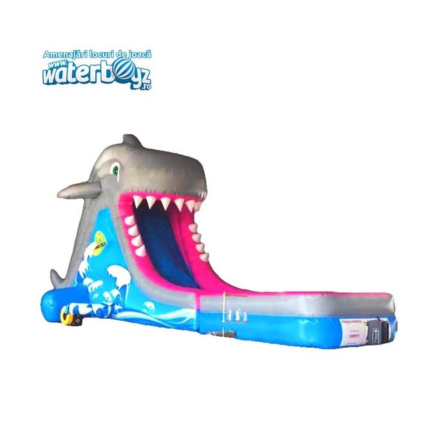 Tobogan gonflabil profesional cu apa Shark, +3 ani, 679x420x260 cm