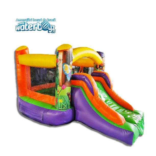 Castel gonflabil profesional Butterfly cu o panta
