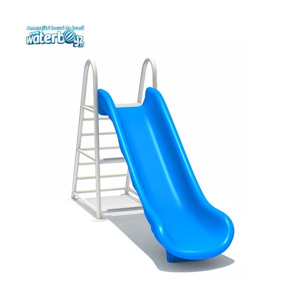 Tobogan clasic de exterior pentru copii Model 2, 3-12 ani, metal si plastic LLDPE, albastru nu are dimenisune